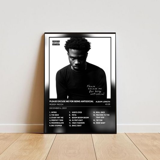 Roddy Ricch - Please Excuse Me for Being Antisocial Album Poster